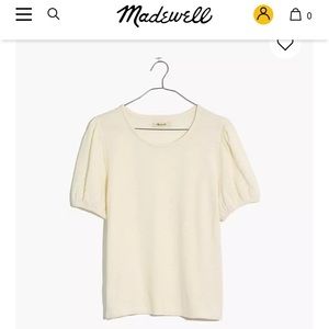 Madewell Jacaurd super light  Puff sleeve tee